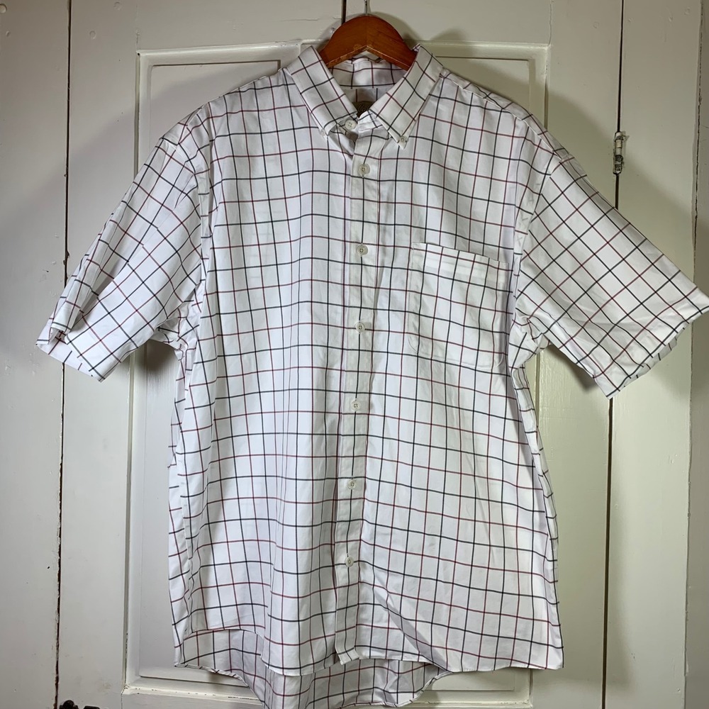 Cabelas Outfitter Series Mens Large SS Button Cotton Plaid Shirt Normcore READ